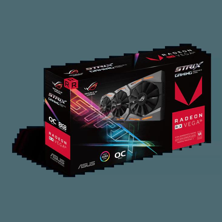 Asus ROG Strix RX Vega 56 OC 8GB HBM2 PCI-E Gen 3x4 Graphics Card - كرت الشاشة